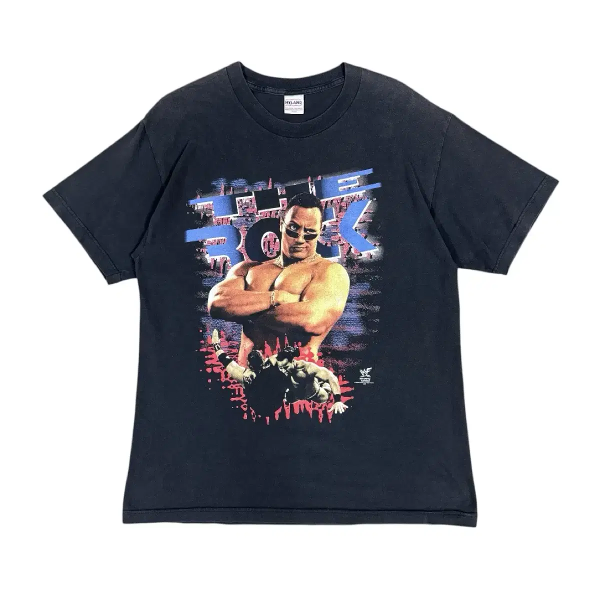 빈티지 90s WWF 더 락 드웨인 존슨 티셔츠